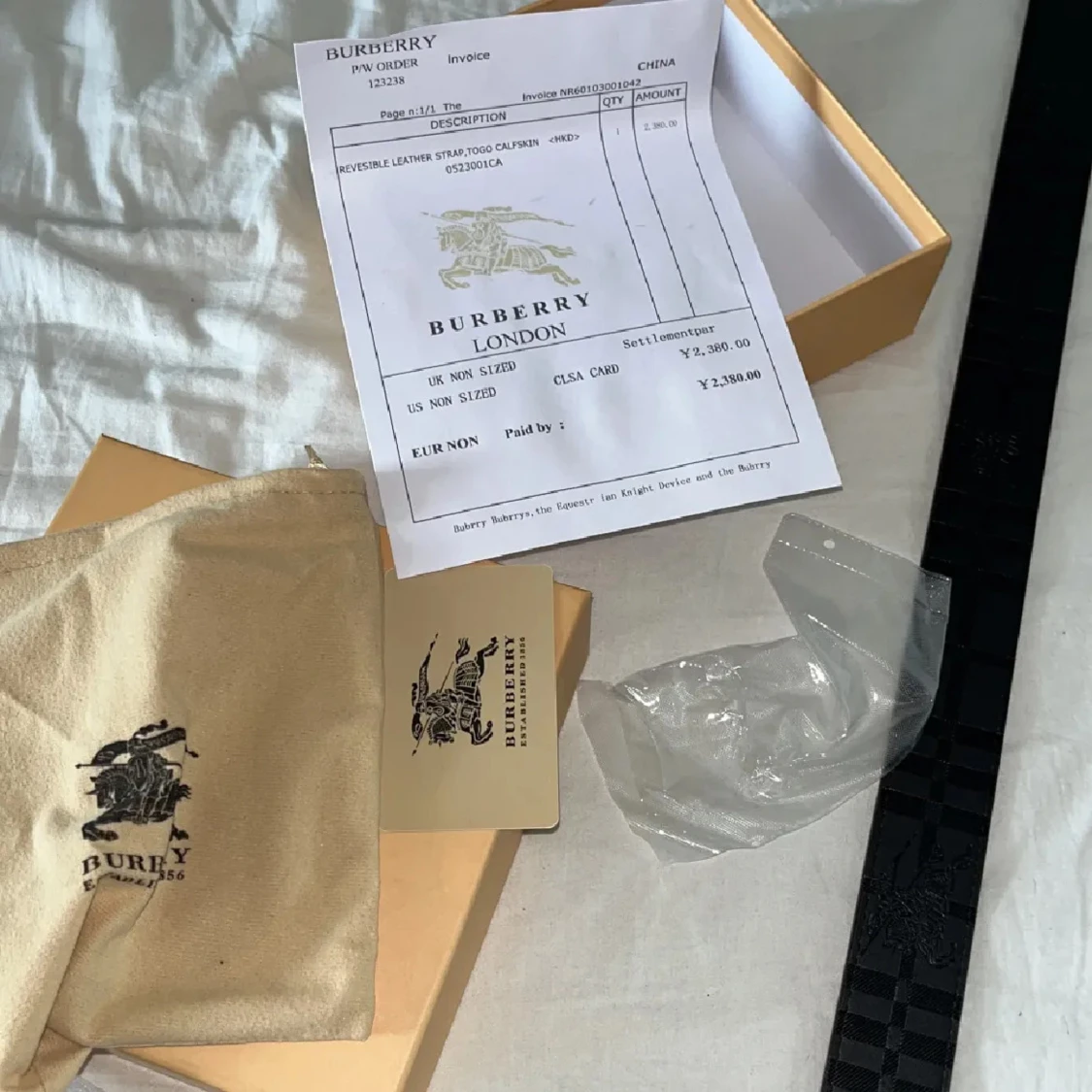 Burberry vändbart skärp med monogram - 2