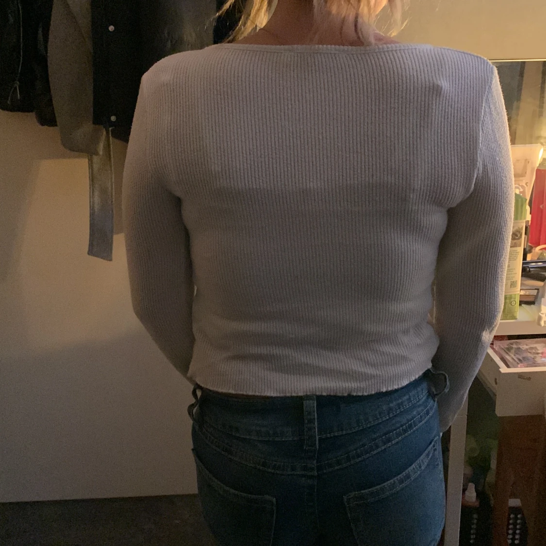 Vit ribbad kofta från new yorker - 1