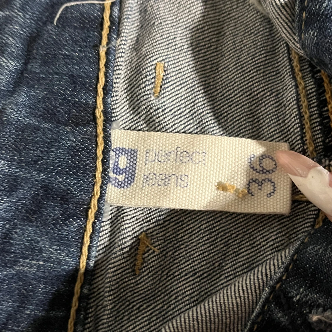 Blå jeanskjol med knappar - 1