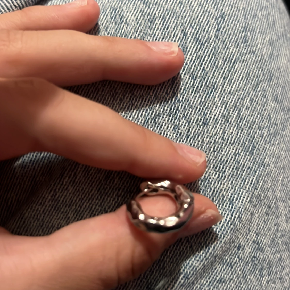 Chunky silver hoops örhängen - 1