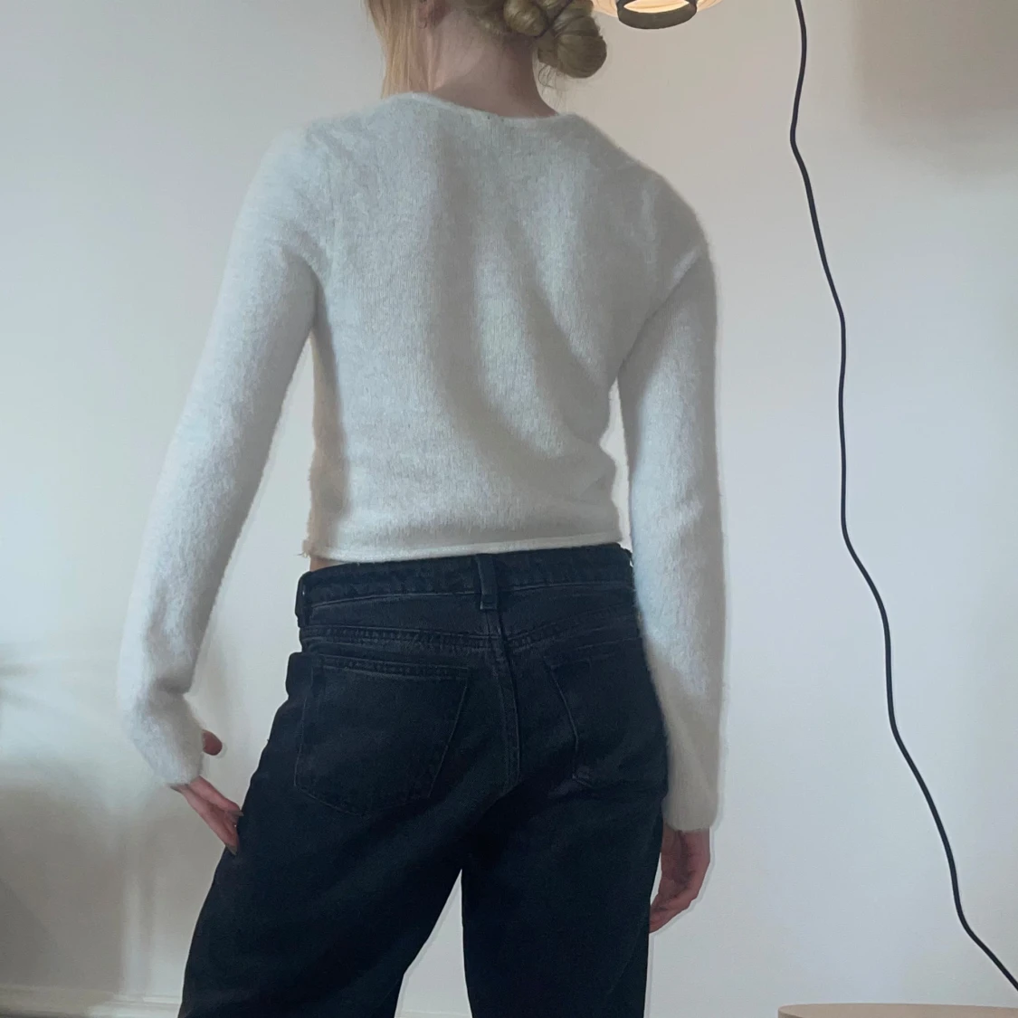 Vit stickad kofta - 2