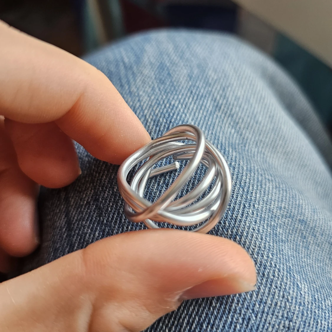 Silvrig chunky statementring - 2