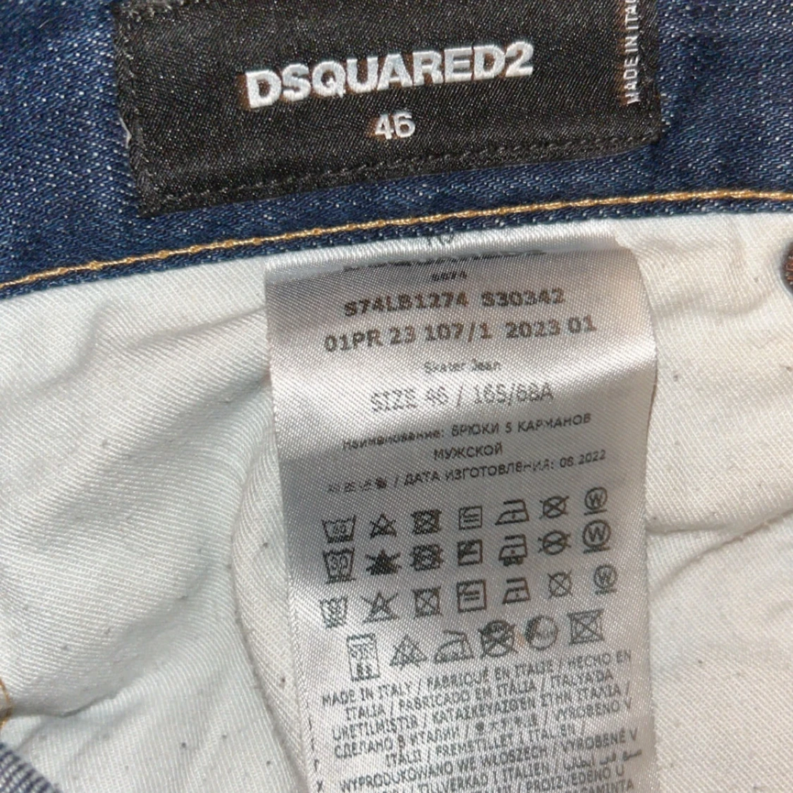 Dsquared2 blå jeans med färgstänk - 2
