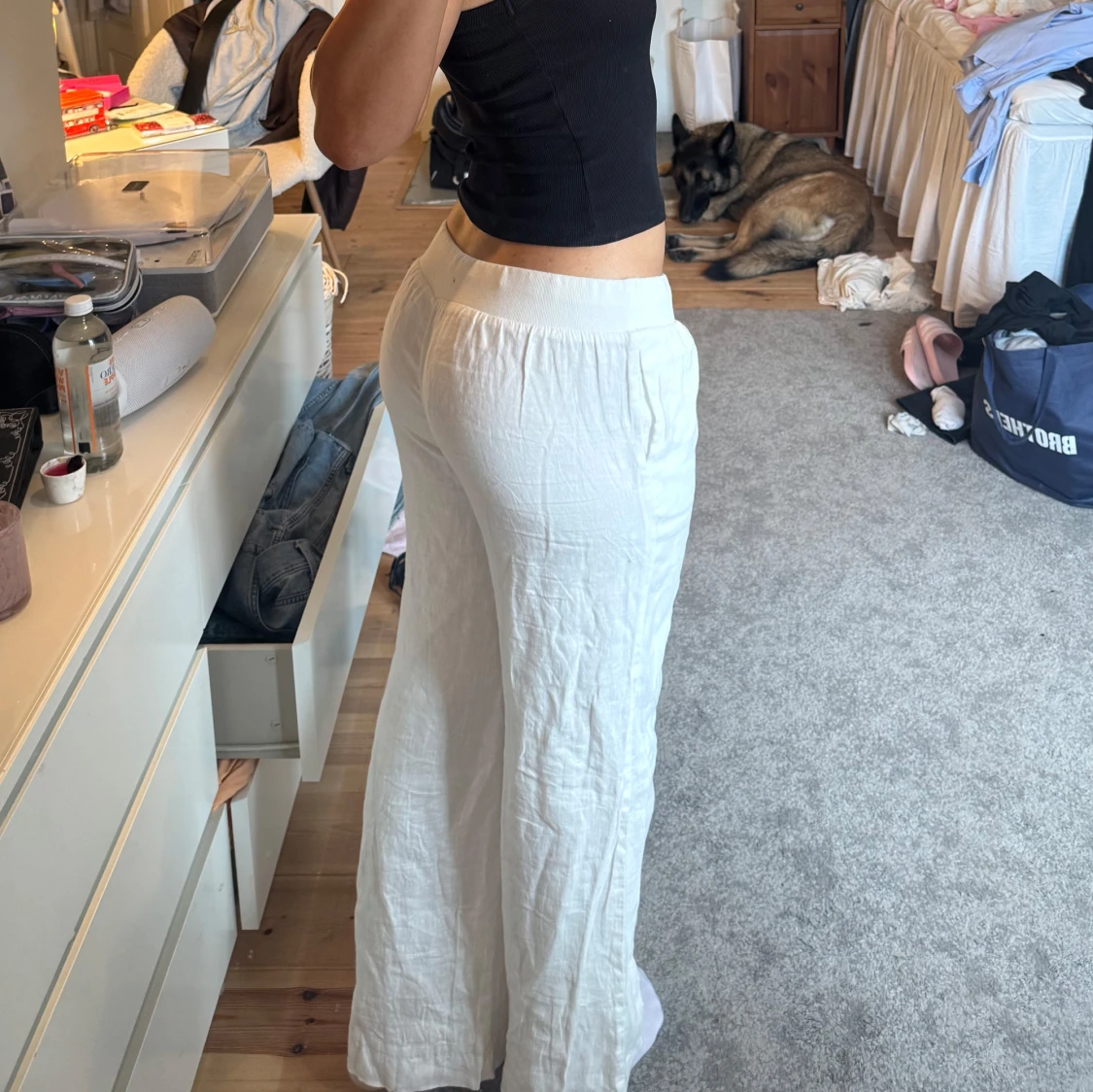 Vita linnebyxor från Alobha, storlek L - 2