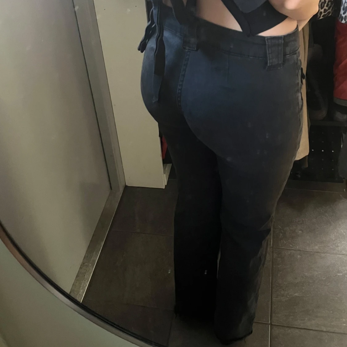 Svarta lågmidjade bootcut jeans - 1