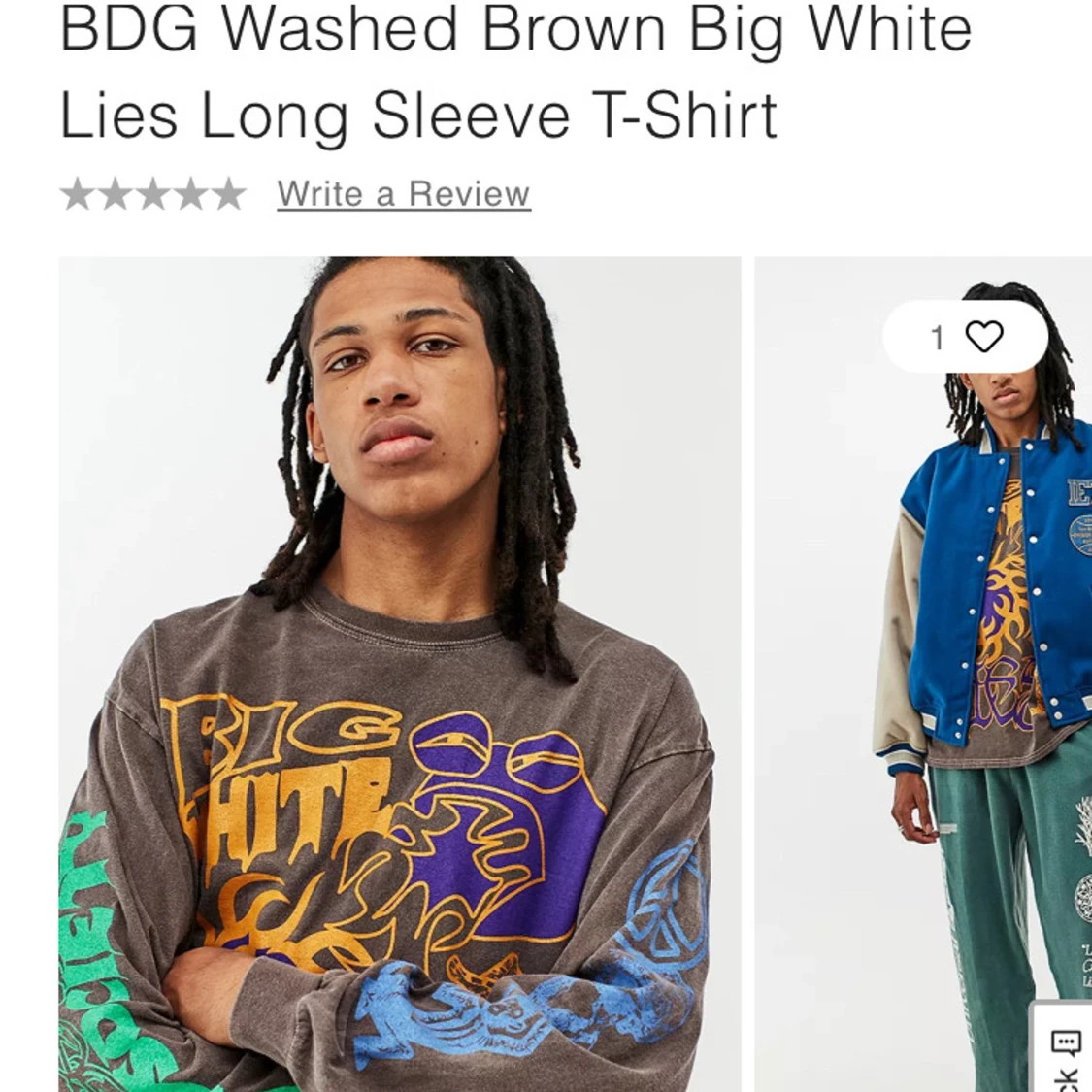 BDG brun/grå långärmad tröja med tryck  - 1