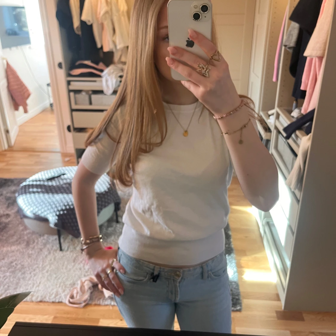 Vit kortärmad topp - 2