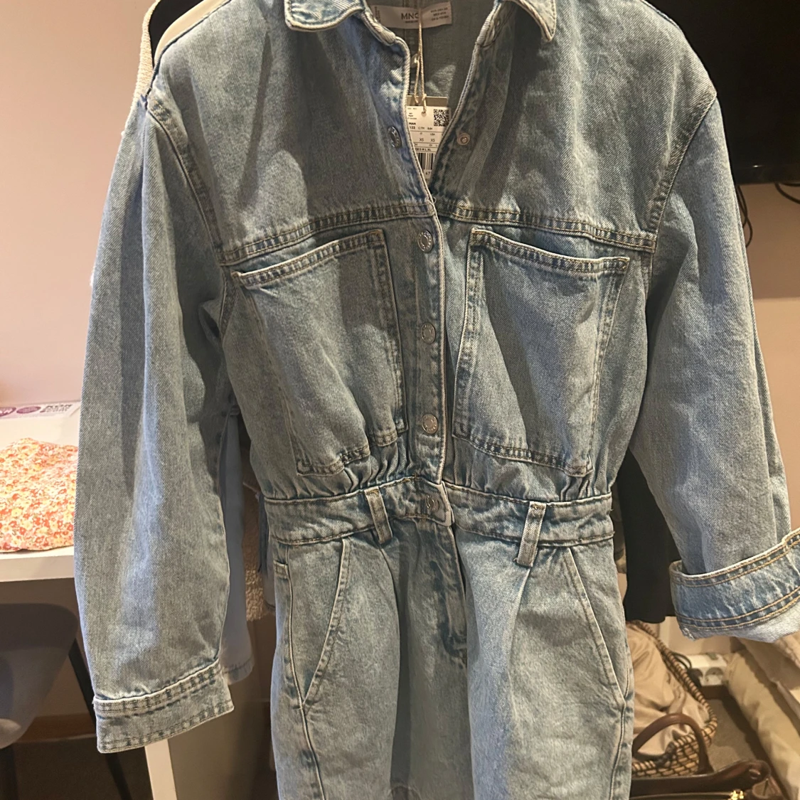 Ljusblå jeansklänning från Mango XS - 3