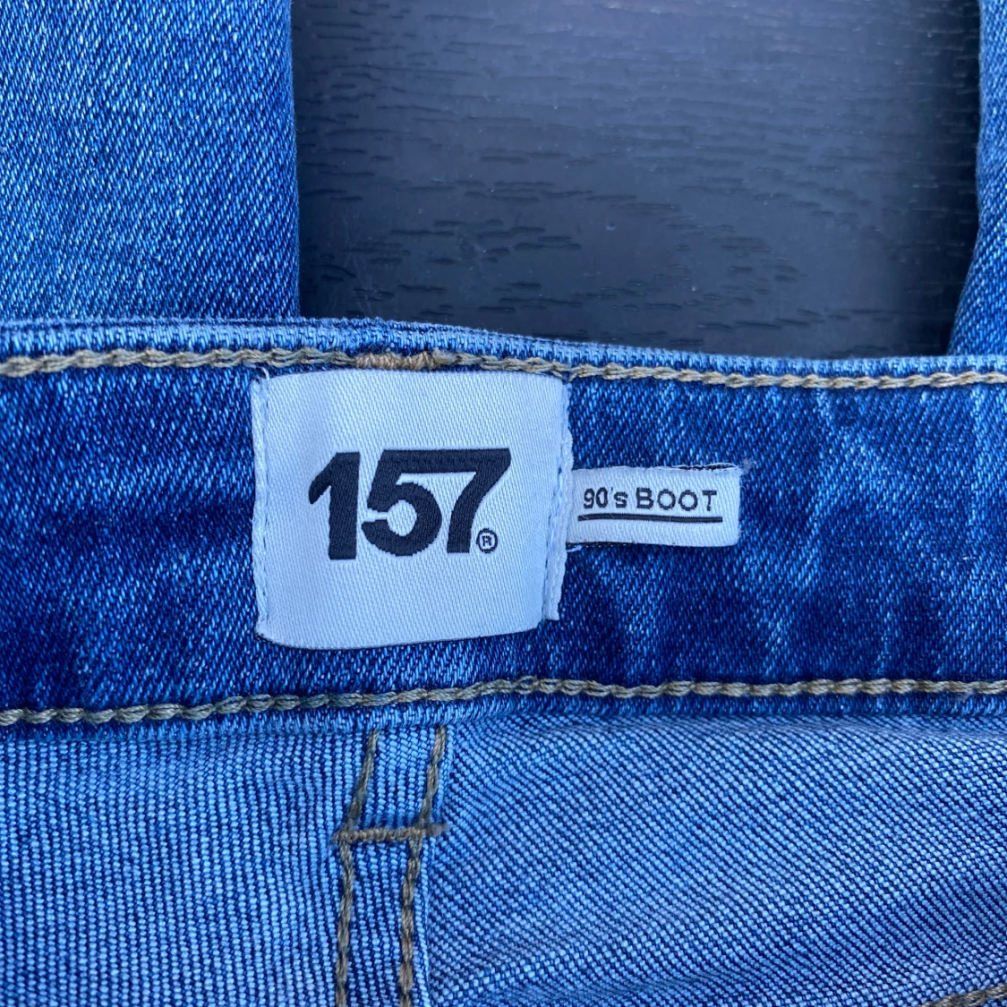 Blå jeans med raka ben från 157 - 4