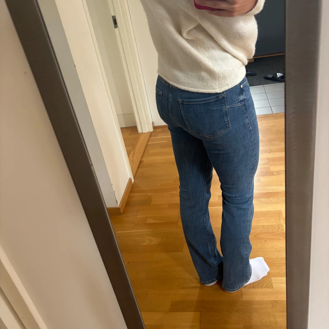 Blå bootcut jeans från Zara, strl 40 - 1