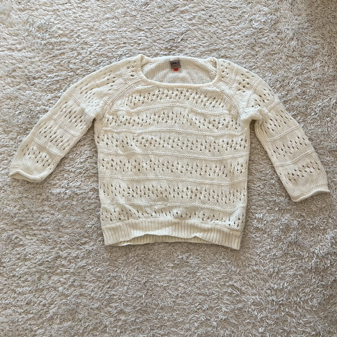 Trekvartsärmad Stickad Topp - 91