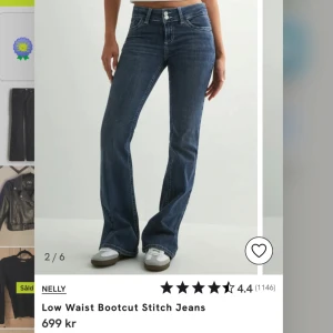 Bootcut jeans med låg midja från Nelly - Säljer mina Nelly jeans då jag inte gillar dom på mig längre, skriv om du vill ha fler bilder på jeansen❤️nypris är 699