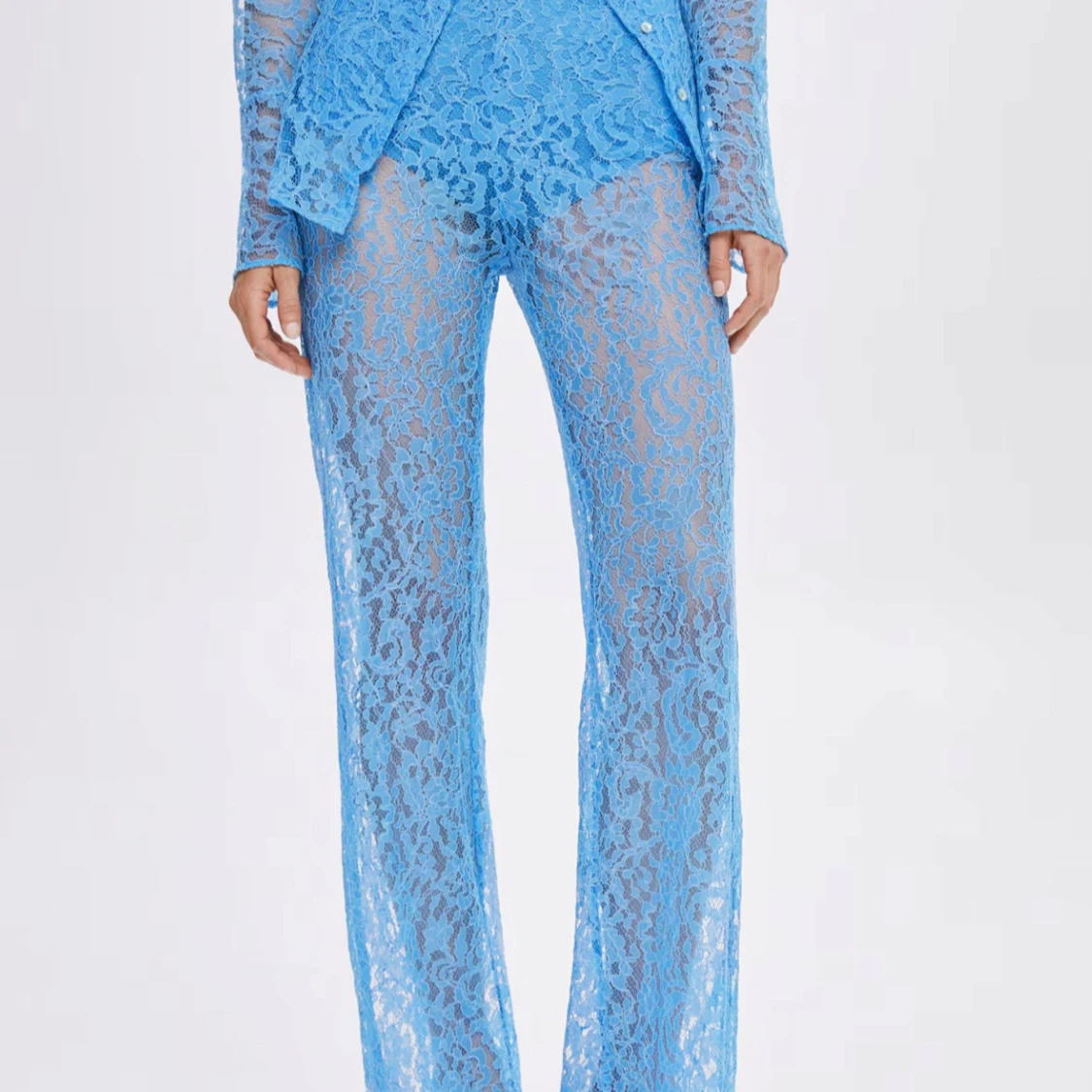 Blå spetsbyxor Mango - 3