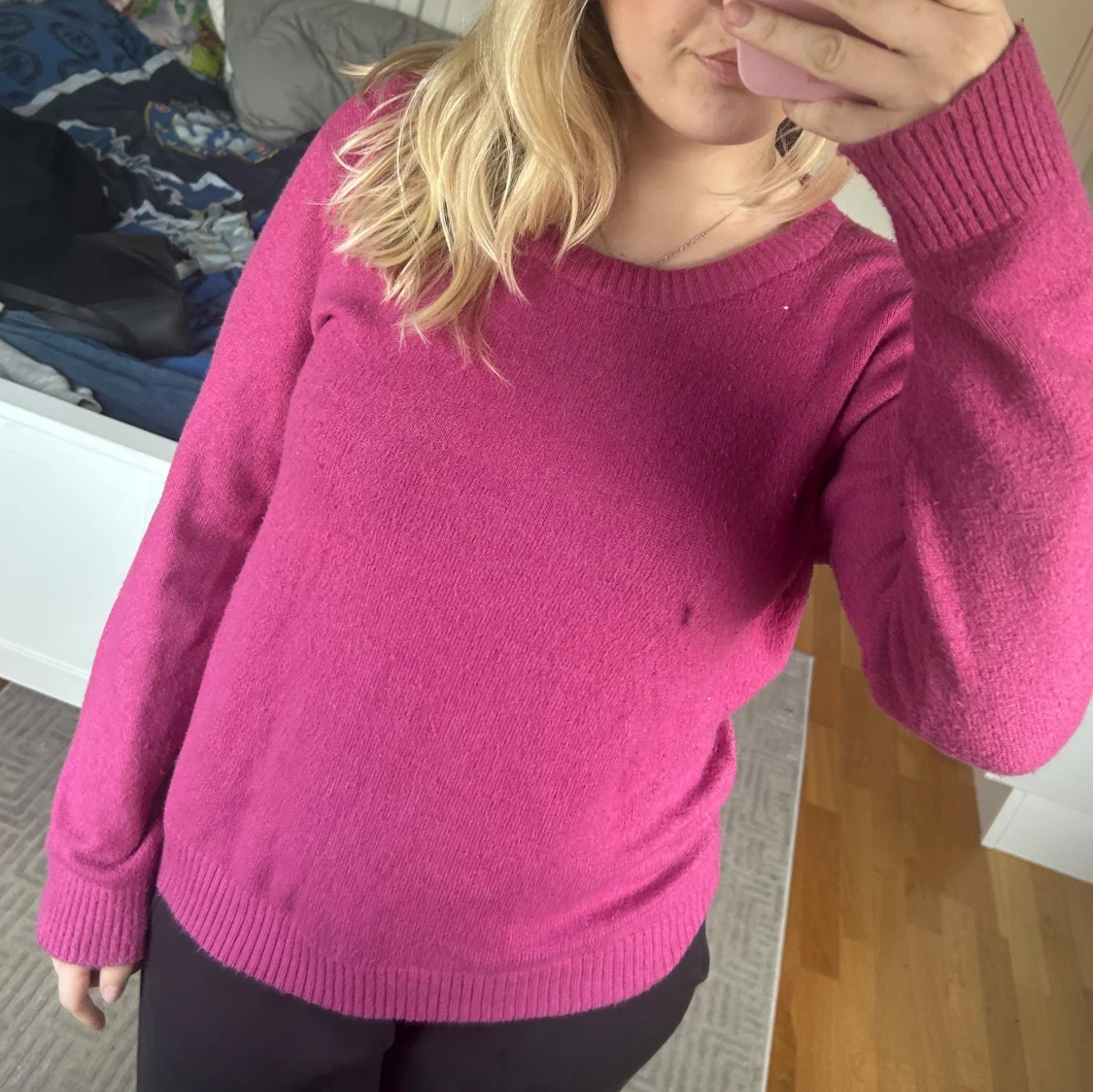 Rosa stickad tröja - 3