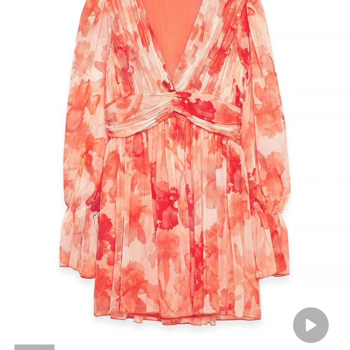 Orange blommig omlottklänning - 1