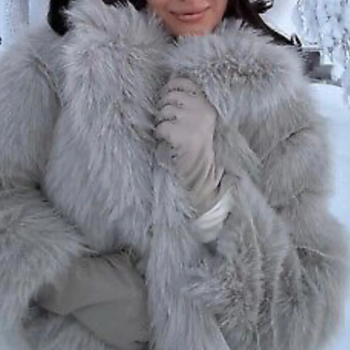 ZARA Faux Fur Coat Fuskpäls Jacka 6318/242/712 - 4