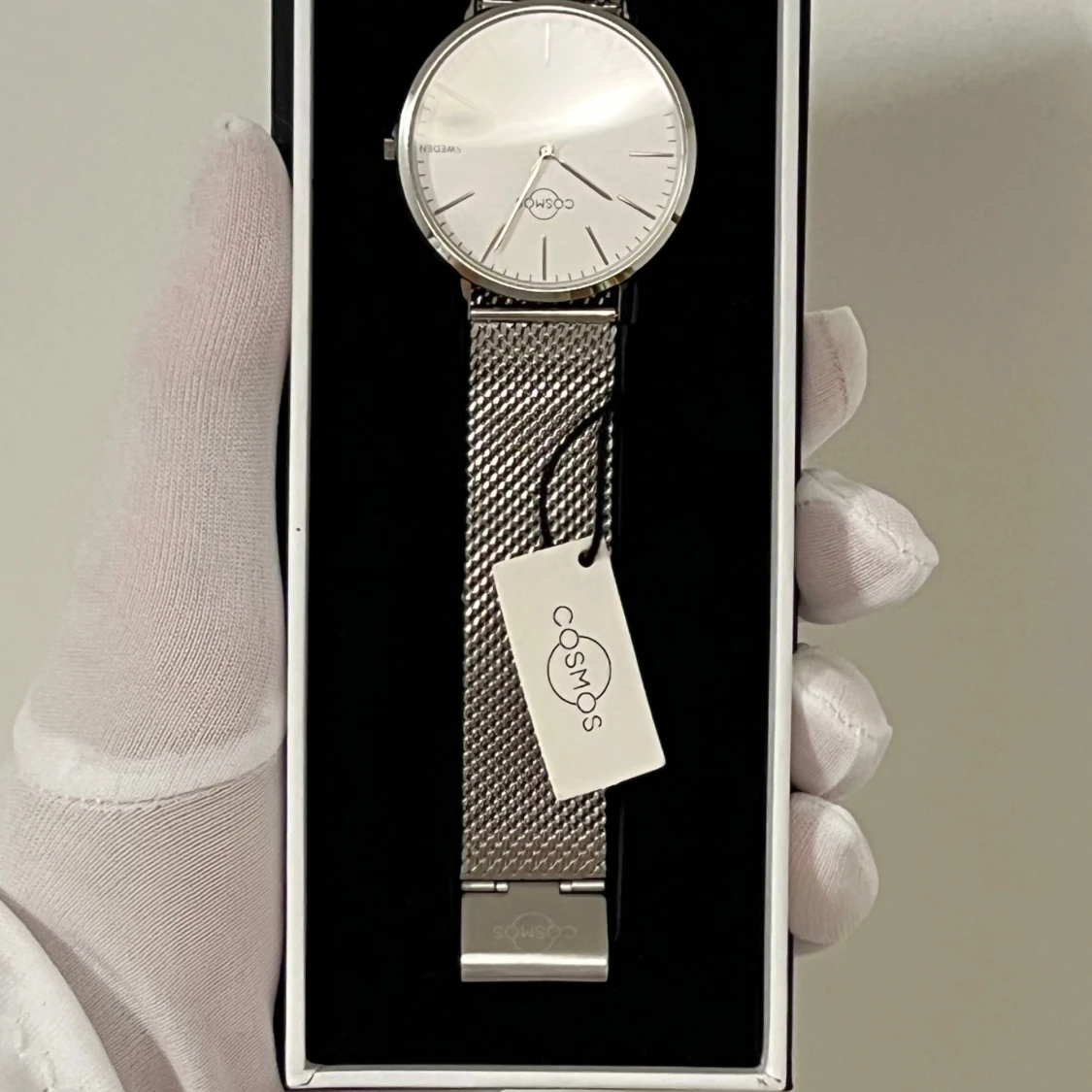 Äkta safir glas Först till kvarn - Oanvänd original Cosmos Sweden Klocka – Mercury i rostfritt stål