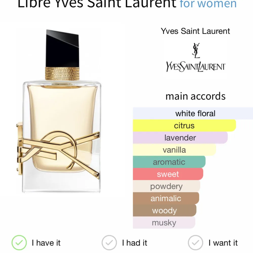 Ysl Libre parfym💛 Använd ett fåtal gånger. Nypris var 800kr💛Pris kan diskuteras . Parfym.