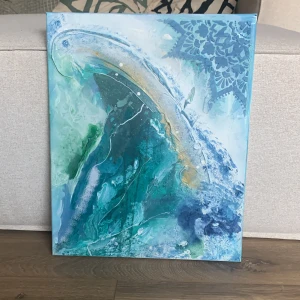 Canvastavla tavla inredning bohem 50x40 - Superfin mysig drömlik tavl med akrylfärger målat själv.