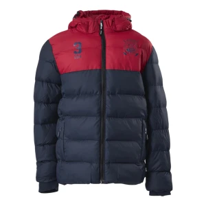 pufferjacka från Vinson Polo Club - Säljer en pufferjacka från Vinson Polo Club i rött och marinblått. Den har aldrig använts i nyskick, storlek 14, Nypris 679kr