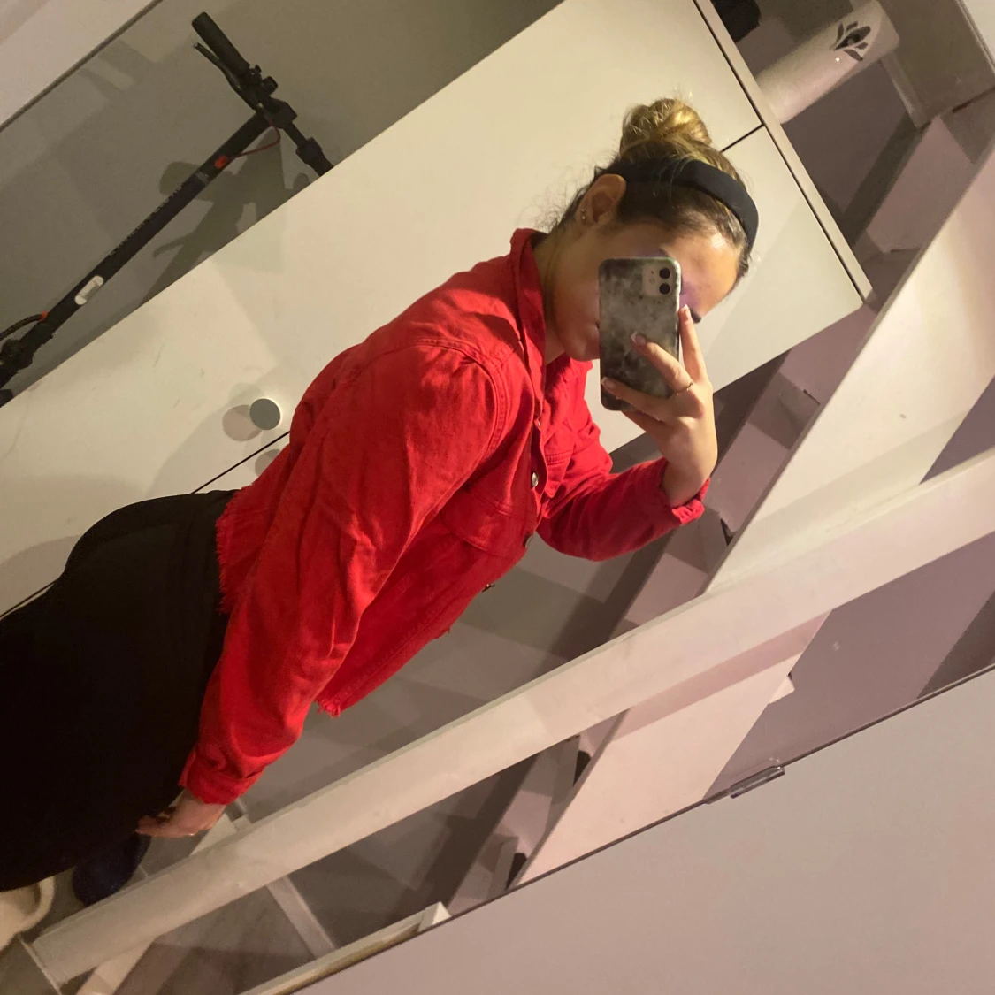 Röd croppad jacka - 90