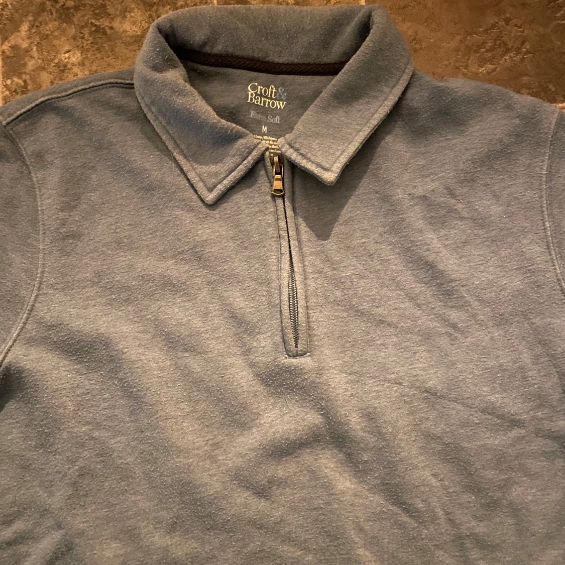 Blå pikétröja från Croft & Barrow - 90