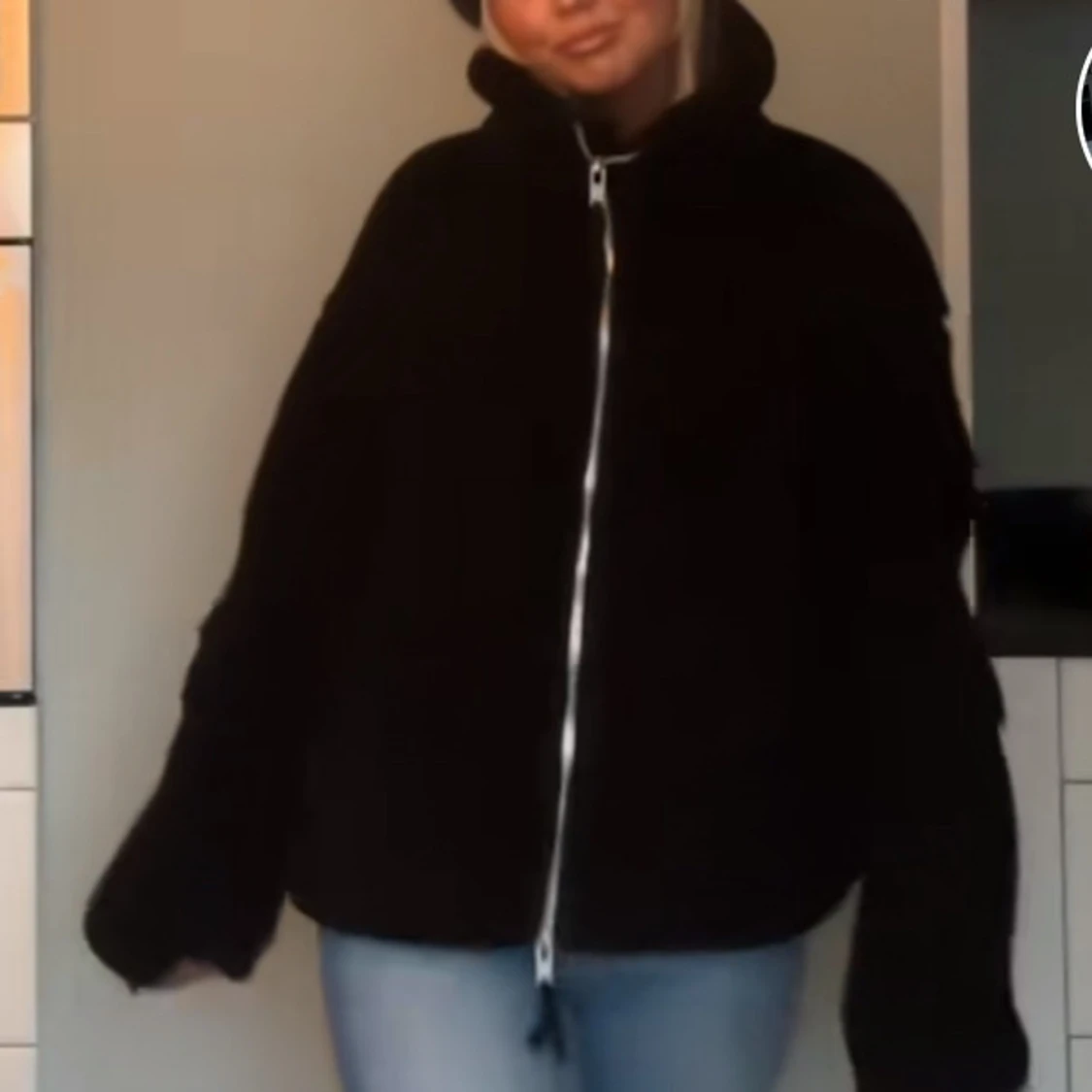 Svart teddyjacka från hm