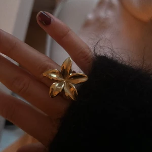 Guldfärgad blomring - Säljer en superfin guldfärgad ring. Perfekt för att ge lite extra bling till din outfit! Ringen är i mycket bra skick och passar perfekt för både vardag och fest. 🌼