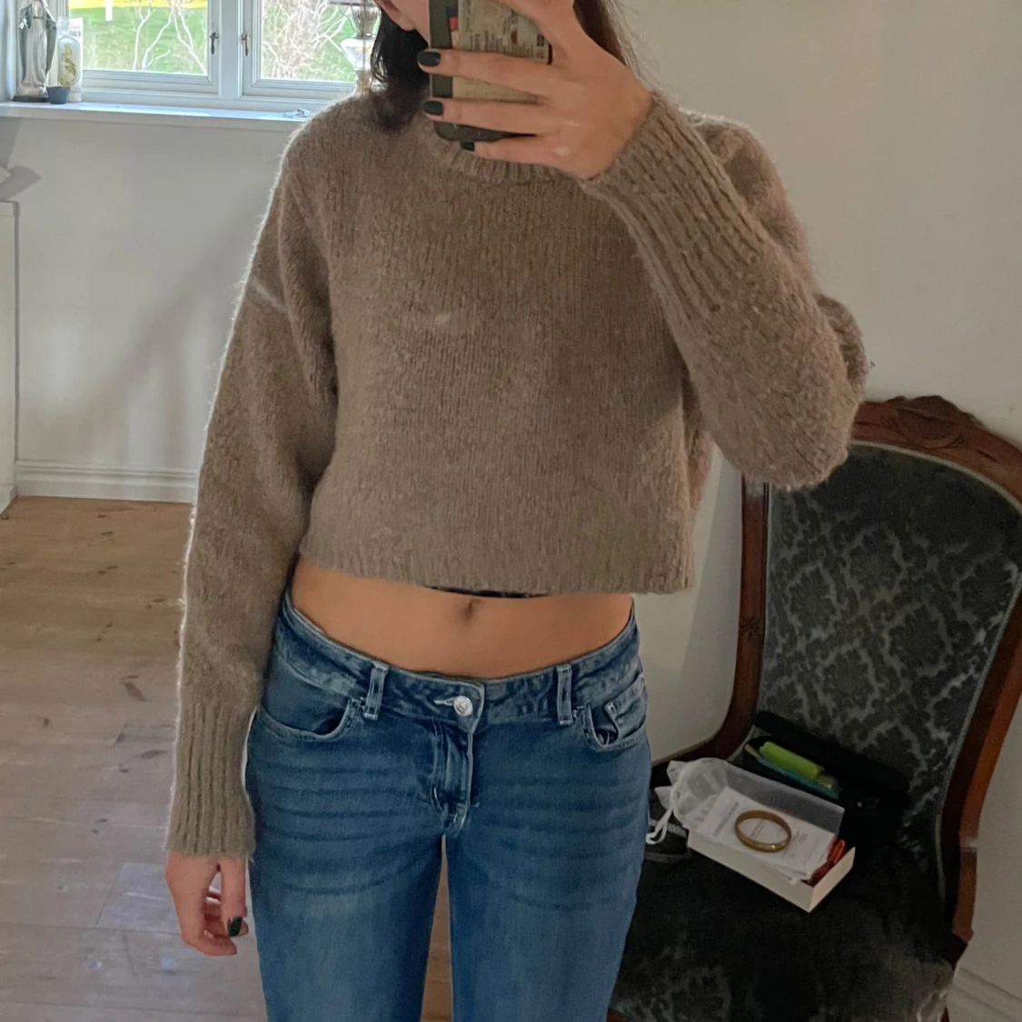 Brun stickad tröja från Zara - 91