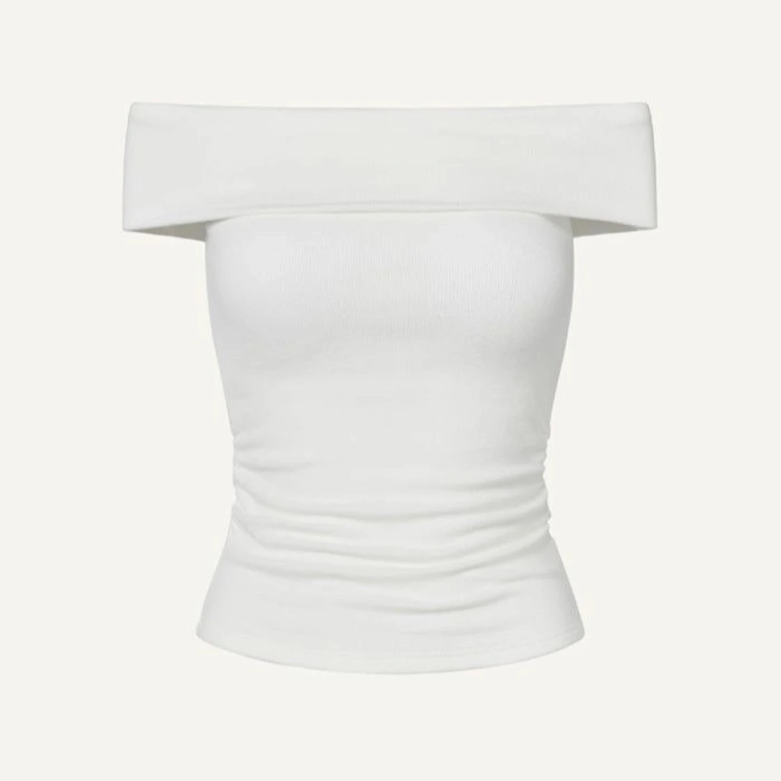 Vit offshoulder topp