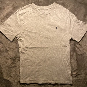 Grå t-shirt från Ralph Lauren - Säljer en grå t-shirt från Ralph Lauren i storleken 10-12 som är runt 162 skulle jag säga! Den är i princip helt ny och har inga fläckar vad jag har sett! Skriv för fler bilder eller frågor och funderingar!