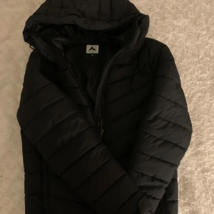 Svart dunjacka från McKinley - Säljer en svart dunjacka från McKinley i storlek 38. Jackan är perfekt för kalla dagar med sin varma och vadderade design. Den har en dragkedja framtill och en praktisk huva. Helt ny, aldrig använd utan prislapp 