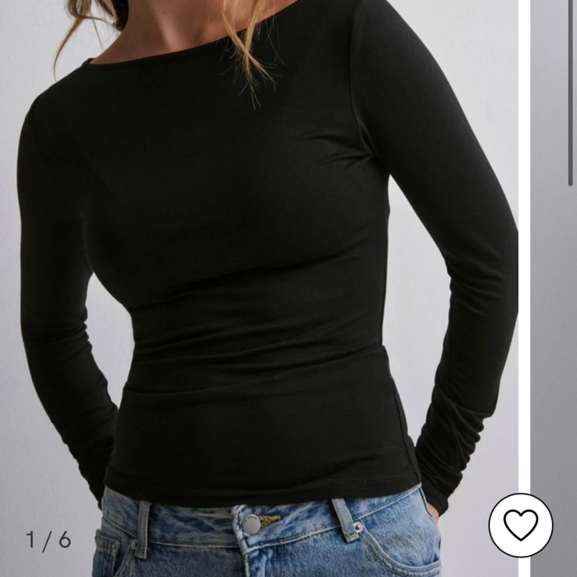 Svart långärmad topp