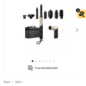 Multistyler från Silk'n - Säljer en mångsidig multistyler från Silk'n med flera olika tillbehör för att skapa olika frisyrer. Inkluderar olika borsthuvuden och munstycken samt en praktisk förvaringsväska. Perfekt för att styla håret hemma med professionellt resultat. Använd en gång! Nypris 3 395