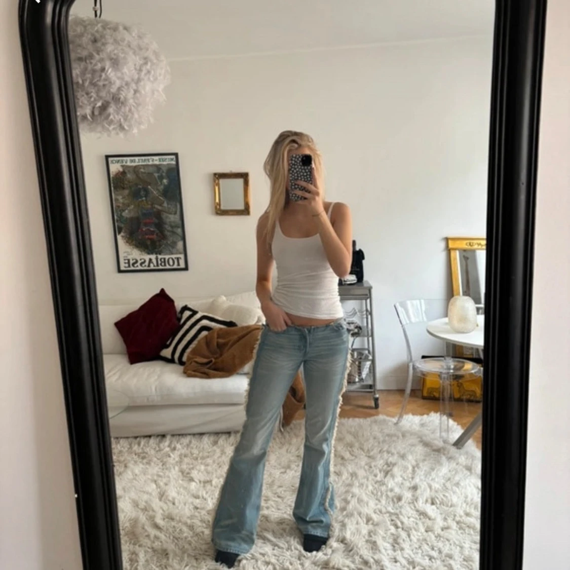 Ljusblå bootcut jeans - 1