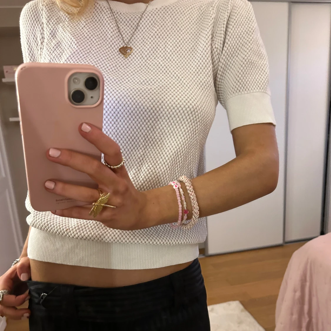 Vit kortärmad topp - 91