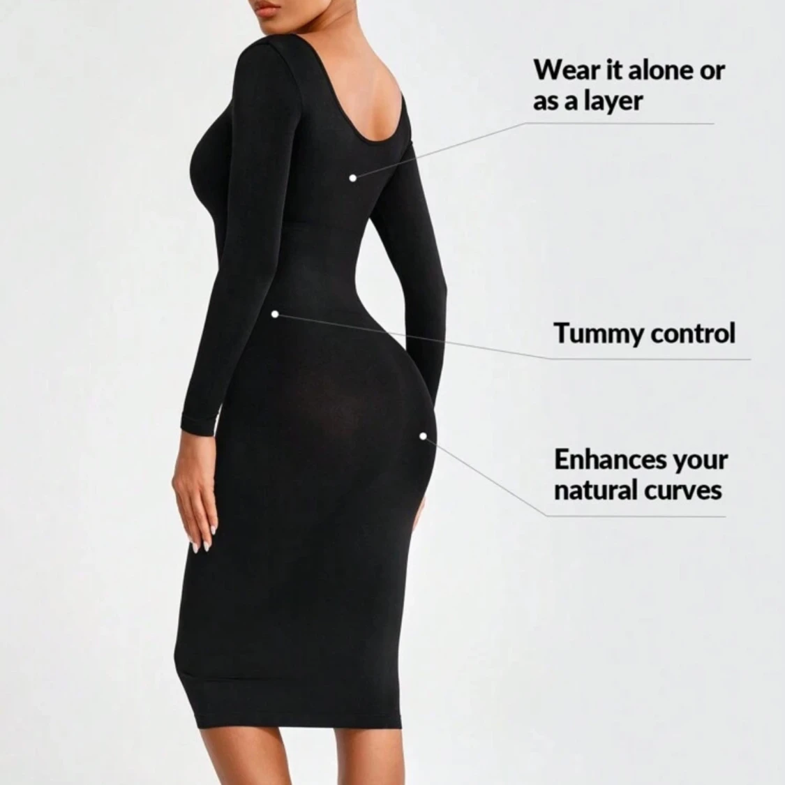 Sleek Bodycon Dress with Shaping Fit - 1
