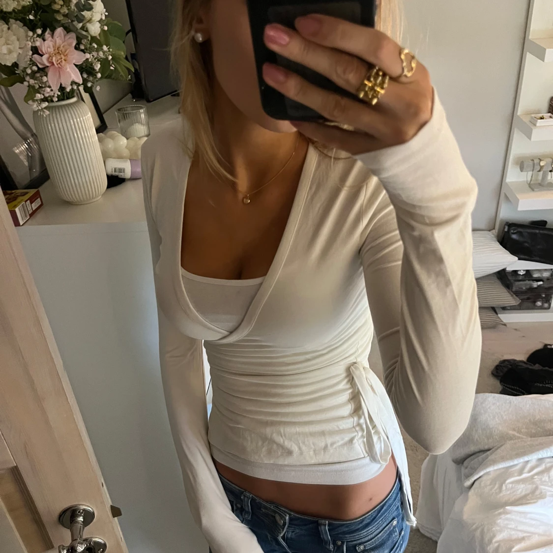 Vit långärmad topp från Nelly