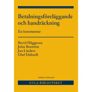 Kommenterar paragrafvis lagen om betalningsföreläggande och handräckning, som omfattar betalningsföreläggande, vanlig handräckning och särskild handräckning. På ett unikt sätt granskar och förklarar verket en enorm utveckling på området.    Format Häftad   Omfång 254 sidor   Språk Svenska   Förlag Norstedts Juridik   Utgivningsdatum 2023-04-03   Medverkande Jan Linders   Medverkande John Boström   Medverkande Olof Dahnell   ISBN 9789139027522  