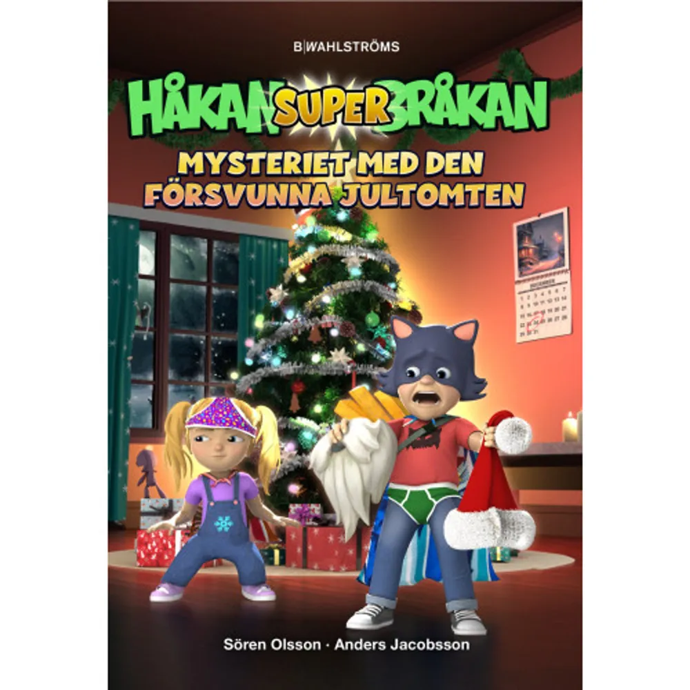 Super-Bråkan är tillbaka! Tillsammans med sin trogna medhjälpare Is-Bella måste han återigen ta sig an ärkefienden Doktor Dum och sätta stopp för hans ondskefulla planer. Den här gången hotar Doktor Dum att förstöra julen genom att ge sig på självaste jultomten! Och de enda som kan stoppa honom är Super-Båkan och Is-Bella!När Håkan Bråkan, Sunes potatisälskande lillebror, tar på sig sin svarta katt-mask förvandlas han till superhjälten Super-Bråkan. Lillasyster Isabelle blir Is-Bella och tillsammans kan de ta sig an vilken skurk som helst!    Format Inbunden   Omfång 111 sidor   Språk Svenska   Förlag B. Wahlströms   Utgivningsdatum 2023-10-20   Medverkande Anders Jacobsson   ISBN 9789132215766  . Böcker.