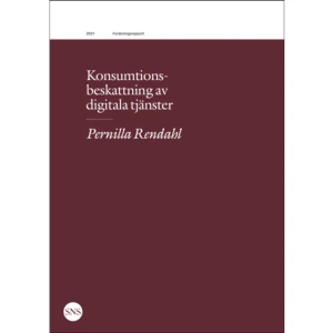 Konsumtionsbeskattning av digitala tjänster (häftad) - Förslag till förändringar av beskattning av digitala affärsmodeller har arbetats fram på både EU- och OECD-nivå. Huvudargumentet till förslagen är att nuvarande skattesystem är orättvist digitala företag anses betala mindre skatt än traditionella företag.Vilka rättviseskäl anges i förslagen och vad utgör en rättvis beskattning?Frågan om vad som utgör en rättvis beskattning av den digitala ekonomin har främst diskuterats utifrån en inkomstskatterättslig logik. I rapporten vidgar Pernilla Rendahl diskussionen genom att relatera bakomliggande skäl till förslagen till ett konsumtionsbeskattningsperspektiv, med huvudfokus på mervärdesbeskattning.Pernilla Rendahl är professor i skatterätt på Juridiska institutionen vid Handelshögskolan, Göteborgs universitet. I sin kritiska analys närmar hon sig rättviseargumentet på ett sätt som lagstiftarna och skattebetalarna kan ha nytta av.    Format Häftad   Omfång 64 sidor   Språk Svenska   Förlag SNS Förlag   Utgivningsdatum 2021-04-21   ISBN 9789188637376  
