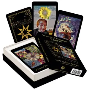  The Wheel of Fortune TAROT invites you to take part of the ancient wisdoms and knowledge buried in the mystique of tarot cards.  Through new modern, updated illustrations, make the message of the cards understandable and easily accessible to everyone. A tarot deck with contemporary images and symbols.78 cards and instruction booklet.