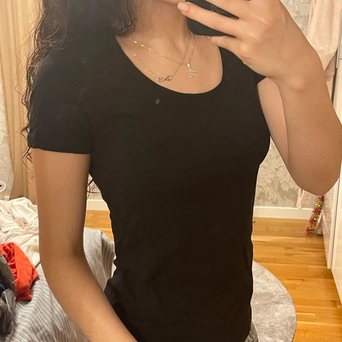 Svart kortärmad topp