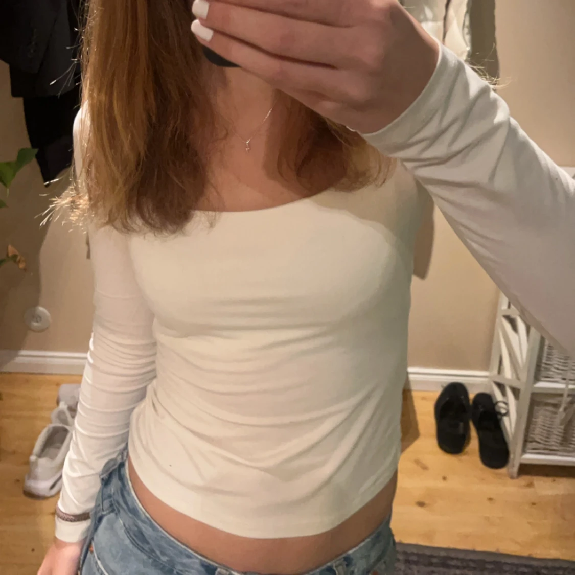 Vit långärmad topp