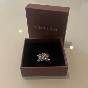 Silverfärgad ring från Edblad - Snygg och modern ring från Edblad i silverfärg. Ringen är knappt använd (använt typ 8 gånger)                 Säljer ringen för jag inte använder silver längre