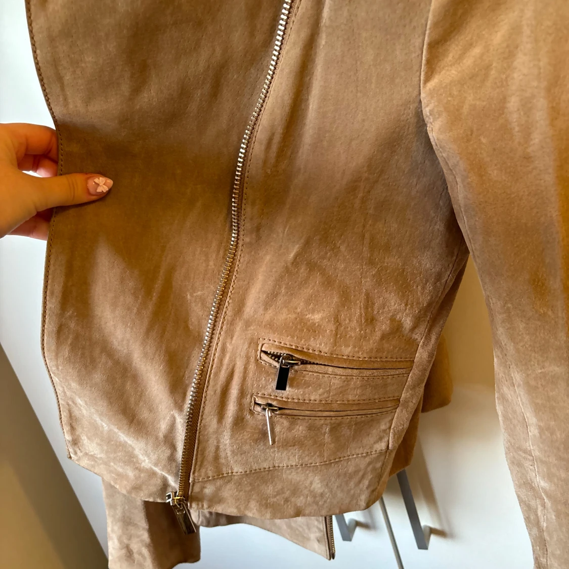 Beige skinnjacka mango  - 3