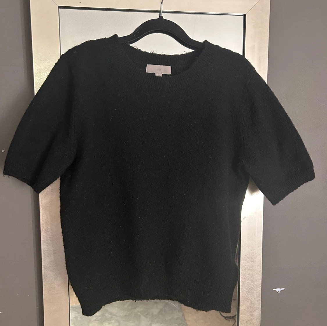 Kortärmad stickad tröja