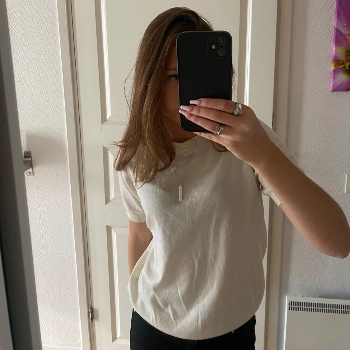 Beige stickad tshirt - 90