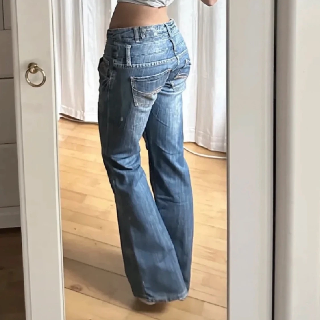 Vintage lågmidjade bootcut jeans - 90