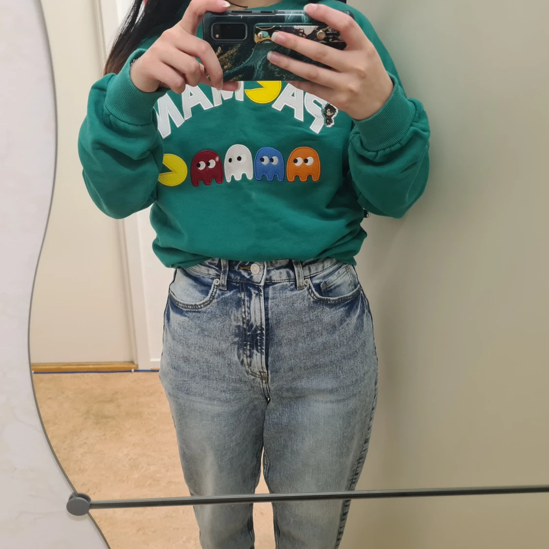 Grön Pac-Man sweatshirt från Korea